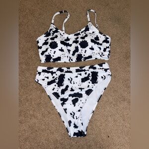 Cow Print High-waisted Bikini